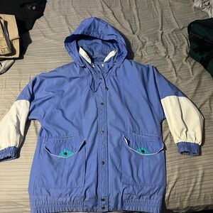 Mens Current Seen Blue and White Hooded Jacket